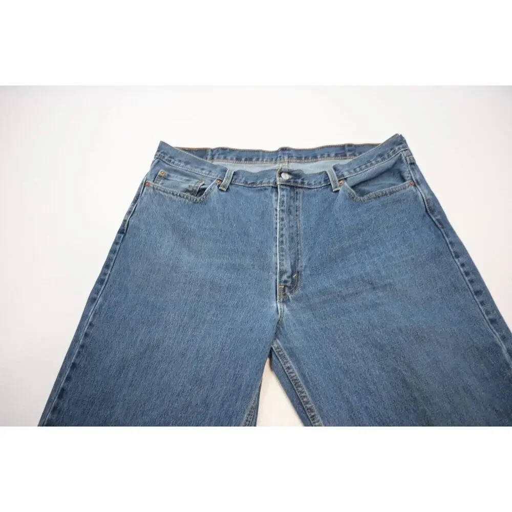 Levi's 550 Relaxed Fit Straight Rugged Blue Denim Jeans Mens‎ Size 42 x 32